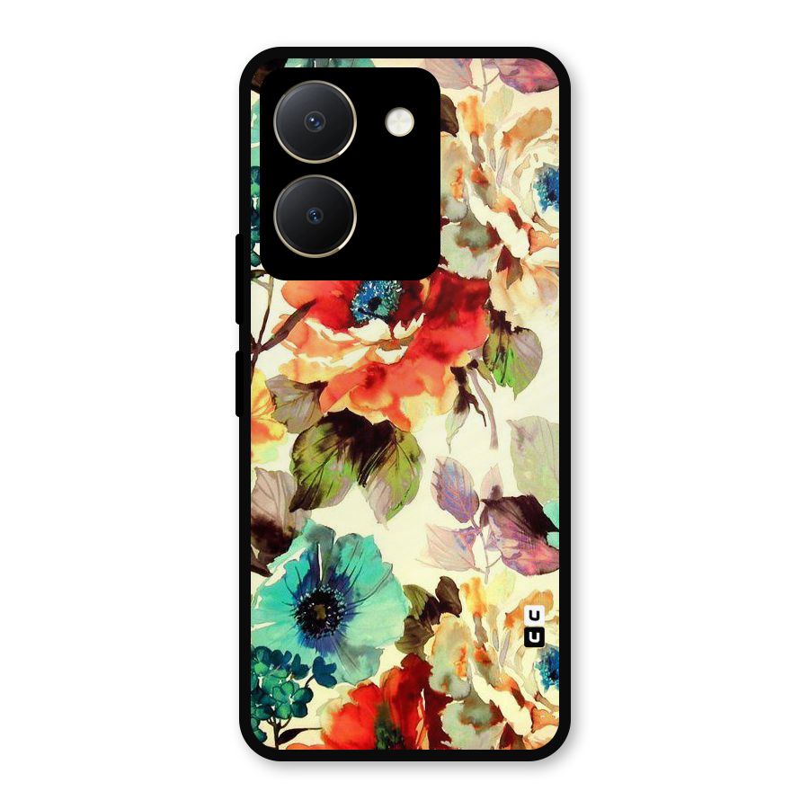 Artsy Bloom Flower Metal Back Case for Vivo Y36