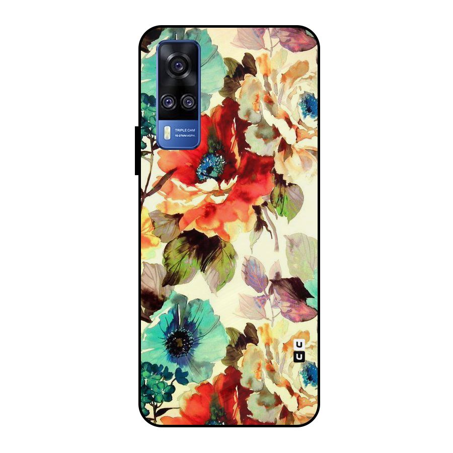 Artsy Bloom Flower Metal Back Case for Vivo Y51