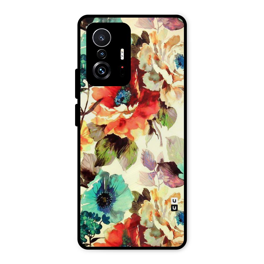 Artsy Bloom Flower Metal Back Case for Xiaomi 11T Pro