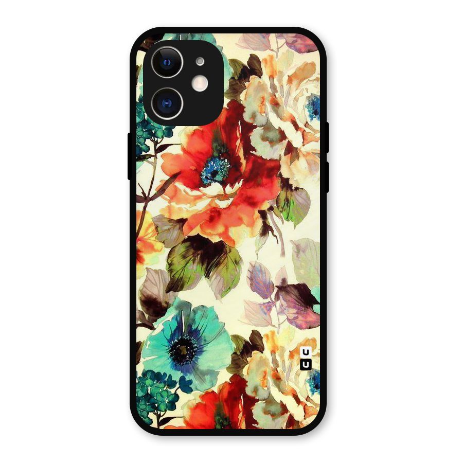 Artsy Bloom Flower Metal Back Case for iPhone 12