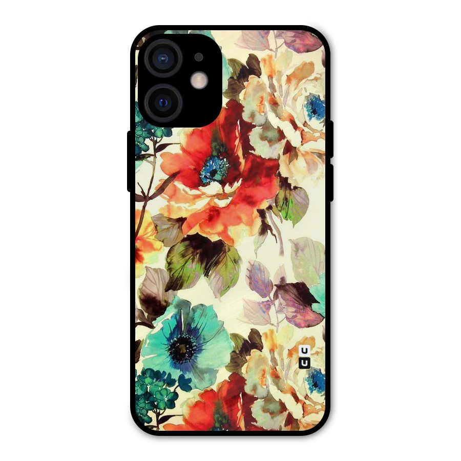 Artsy Bloom Flower Metal Back Case for iPhone 12 Mini