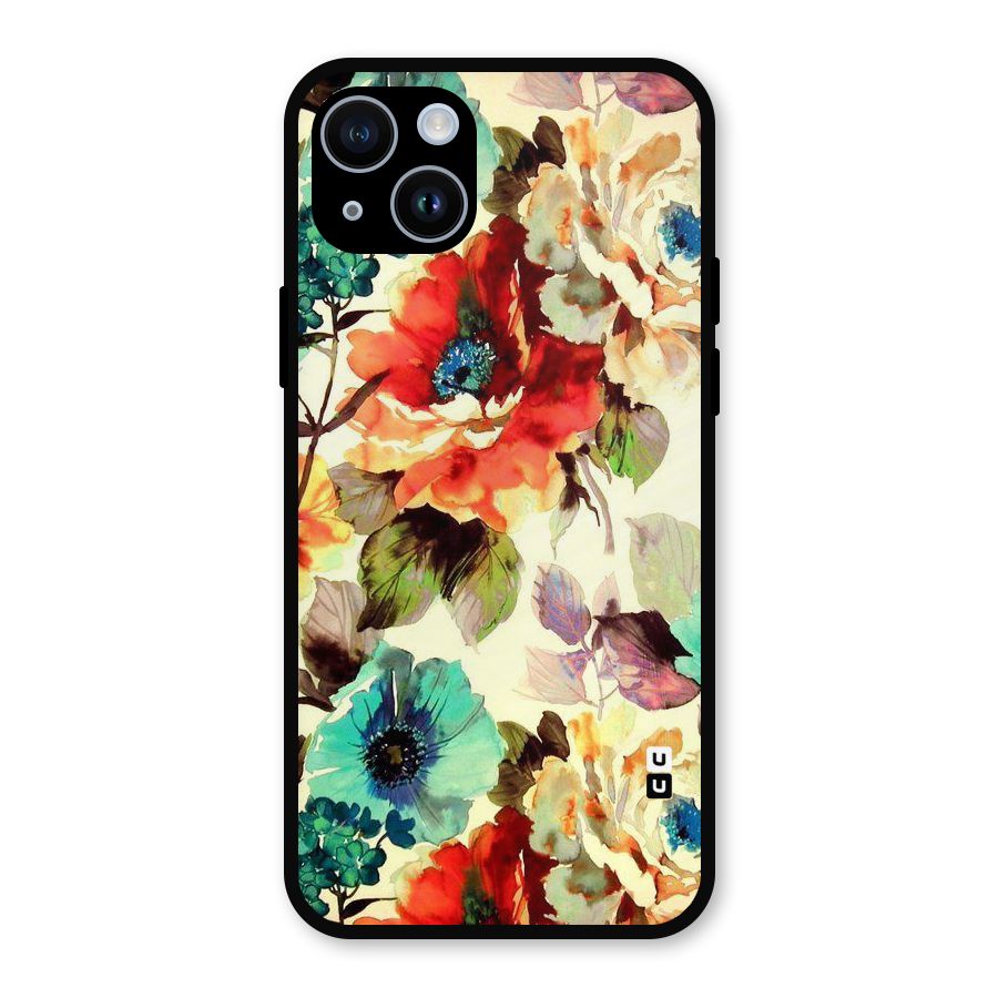 Artsy Bloom Flower Metal Back Case for iPhone 14