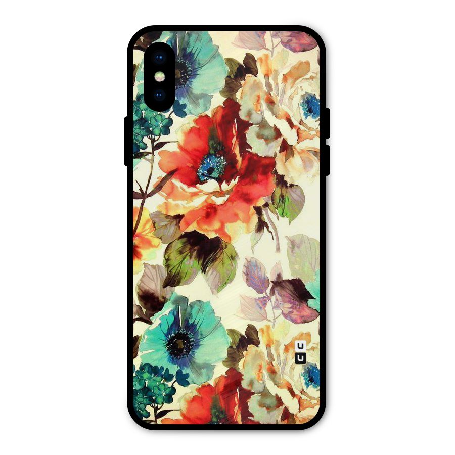 Artsy Bloom Flower Metal Back Case for iPhone XS