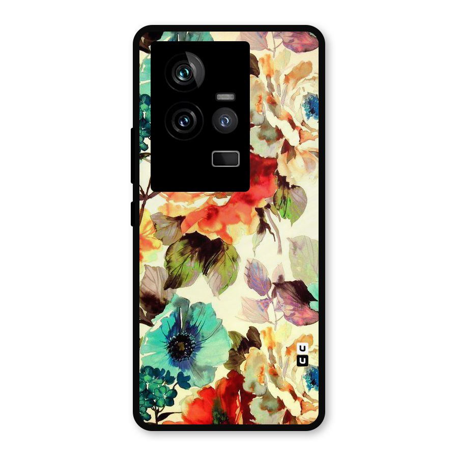 Artsy Bloom Flower Metal Back Case for iQOO 11 5G