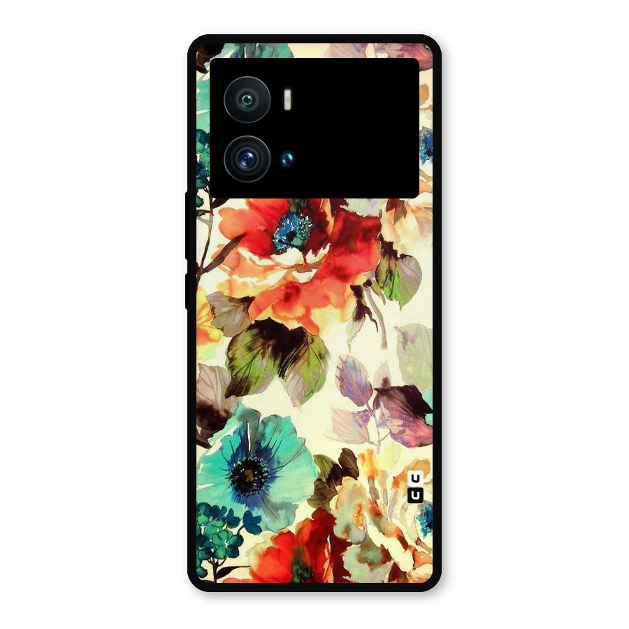 Artsy Bloom Flower Metal Back Case for iQOO 9 Pro