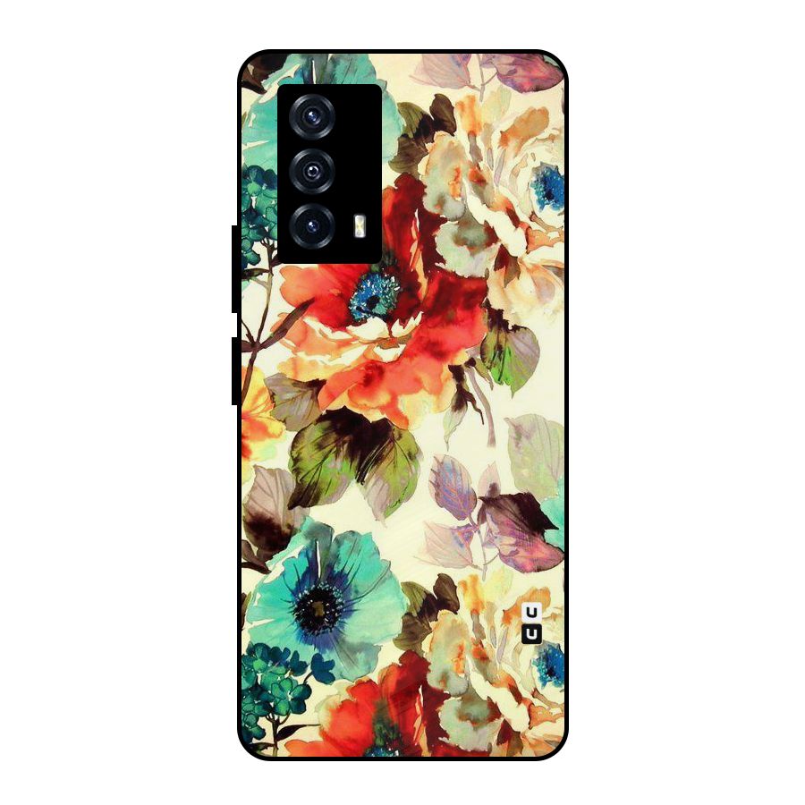 Artsy Bloom Flower Metal Back Case for iQOO Z5