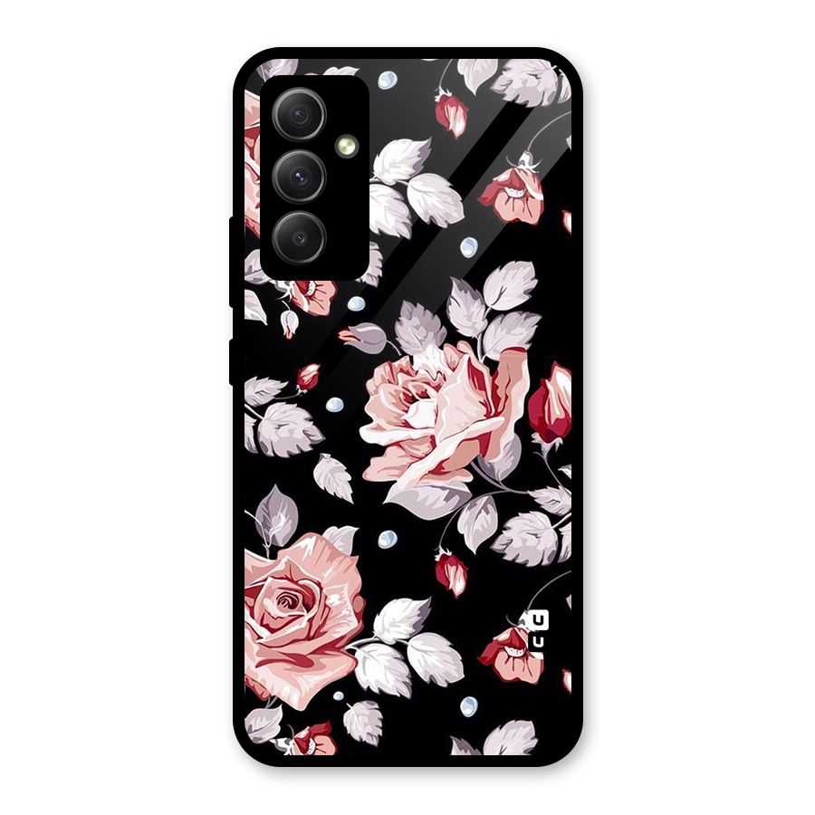 Artsy Floral Glass Back Case for Galaxy A34