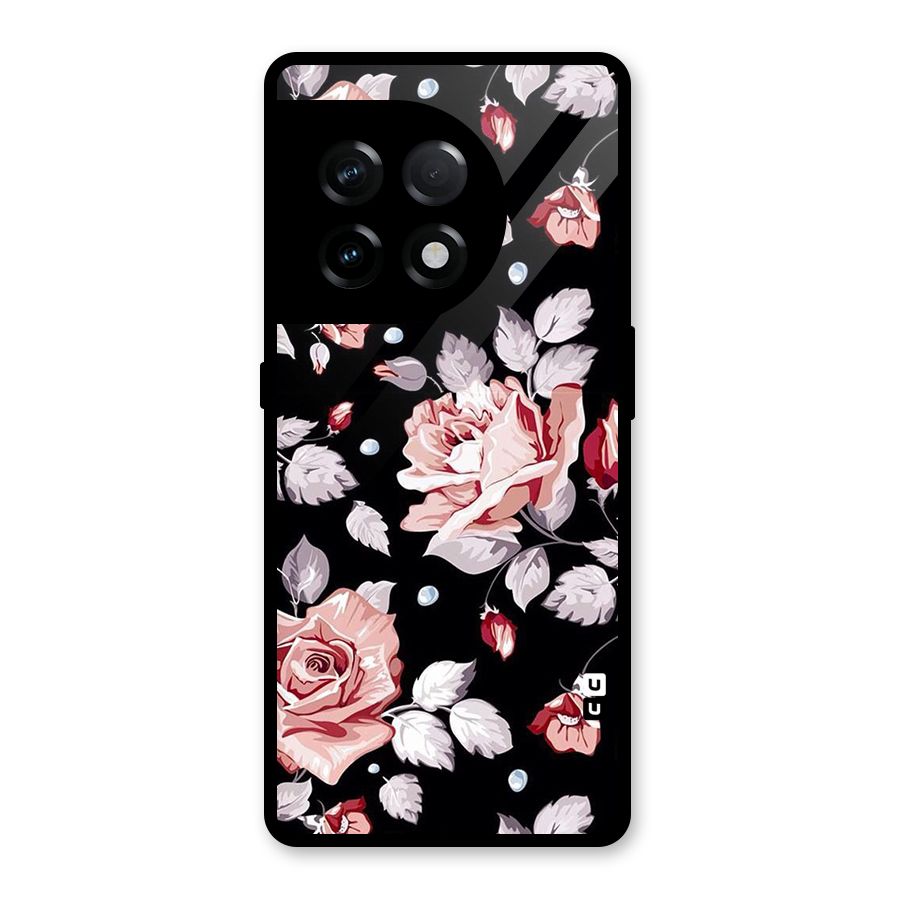 Artsy Floral Glass Back Case for OnePlus 11R