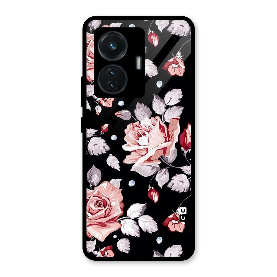 Artsy Floral Glass Back Case for Vivo T1 44W