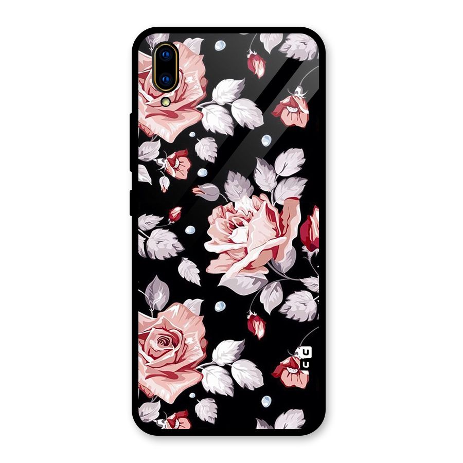 Artsy Floral Glass Back Case for Vivo V11 Pro