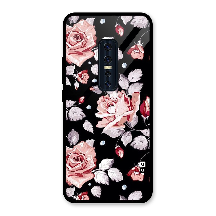 Artsy Floral Glass Back Case for Vivo V17 Pro