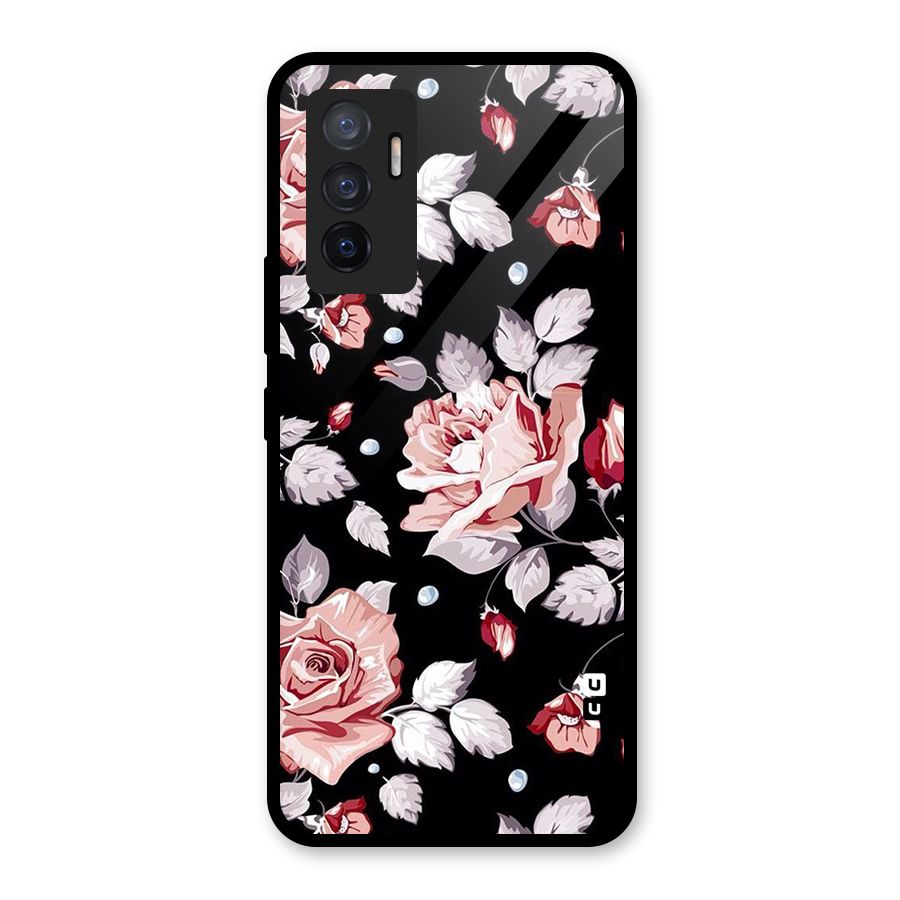 Artsy Floral Glass Back Case for Vivo V23e