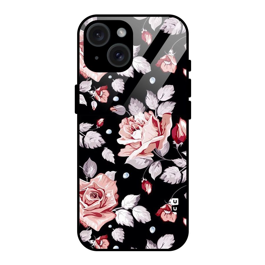 Artsy Floral Glass Back Case for iPhone 15