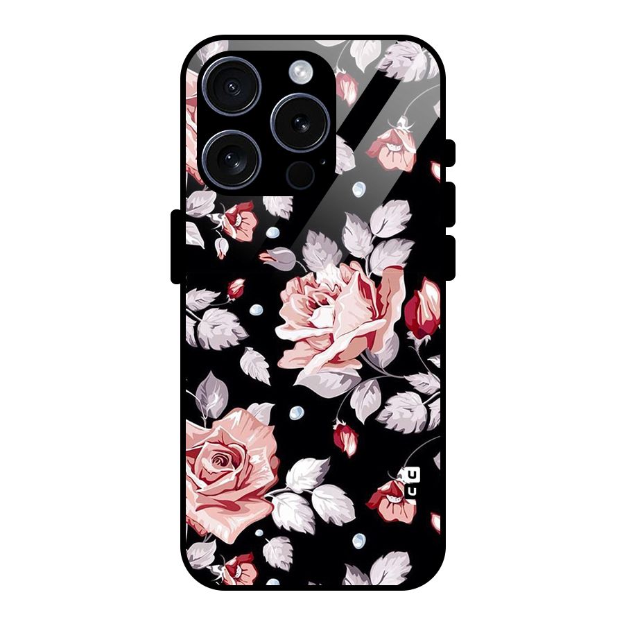 Artsy Floral Glass Back Case for iPhone 15 Pro