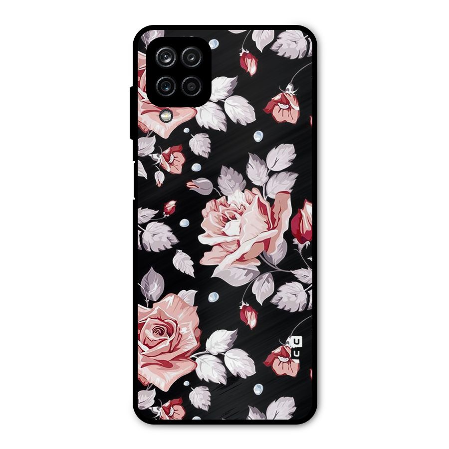 Artsy Floral Metal Back Case for Galaxy A12