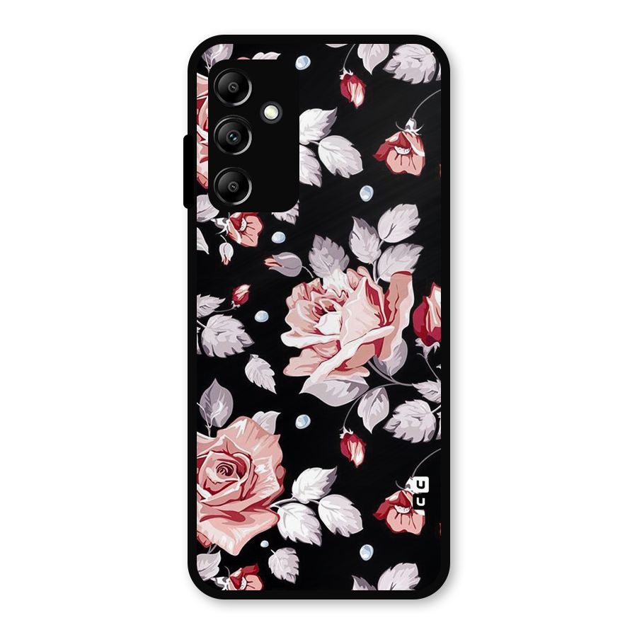 Artsy Floral Metal Back Case for Galaxy A14 5G