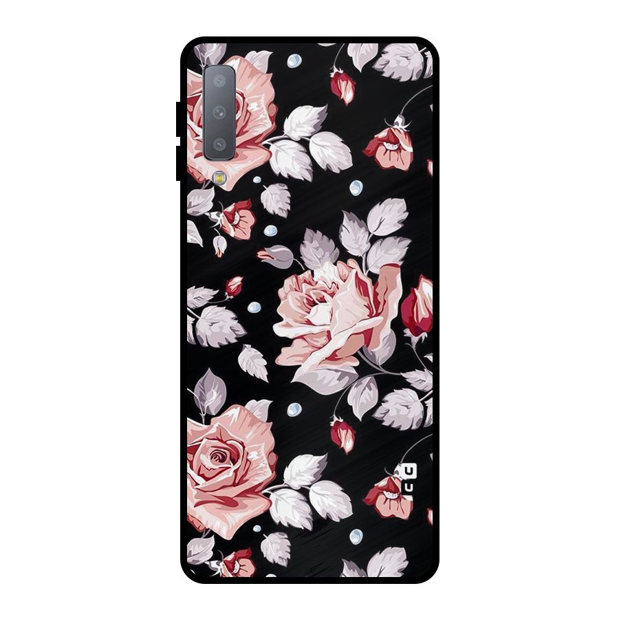 Artsy Floral Metal Back Case for Galaxy A7 (2018)