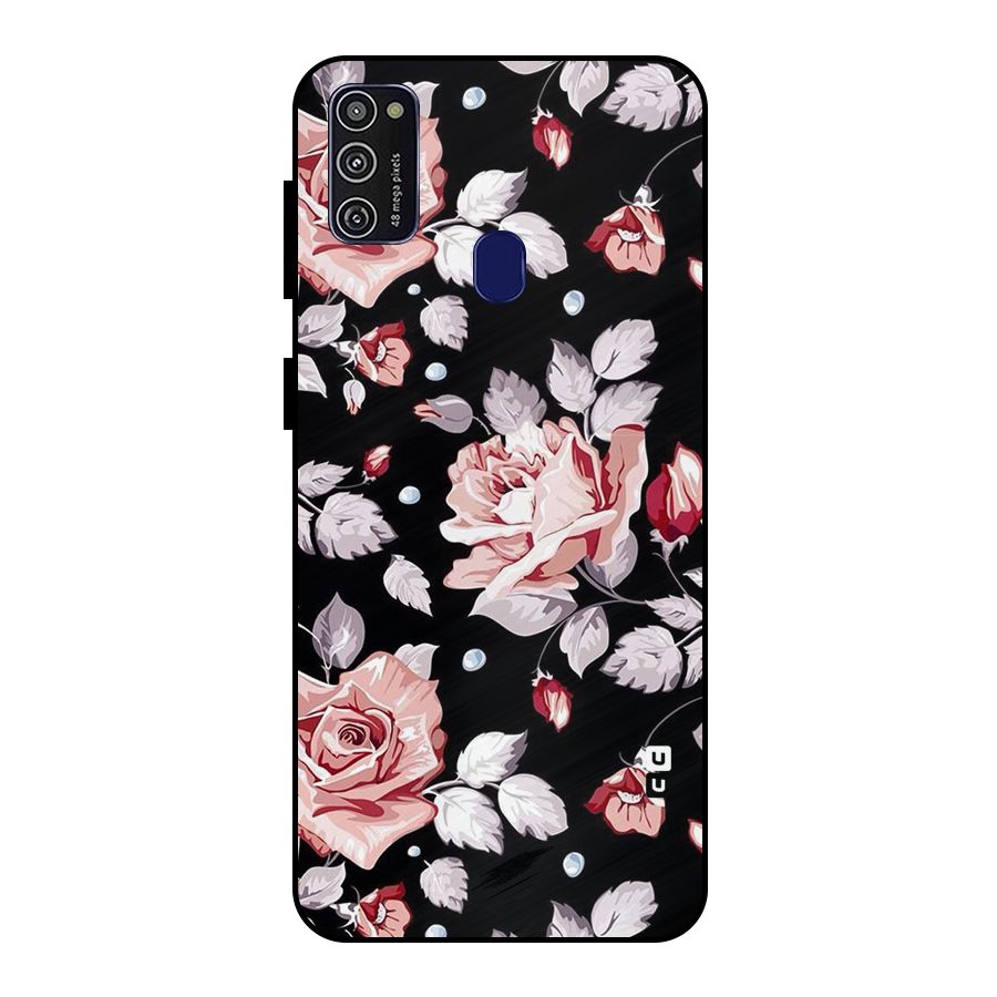 Artsy Floral Metal Back Case for Galaxy M21