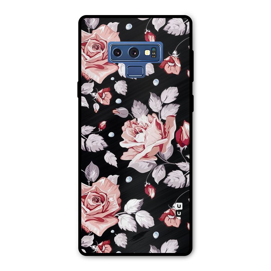 Artsy Floral Metal Back Case for Galaxy Note 9