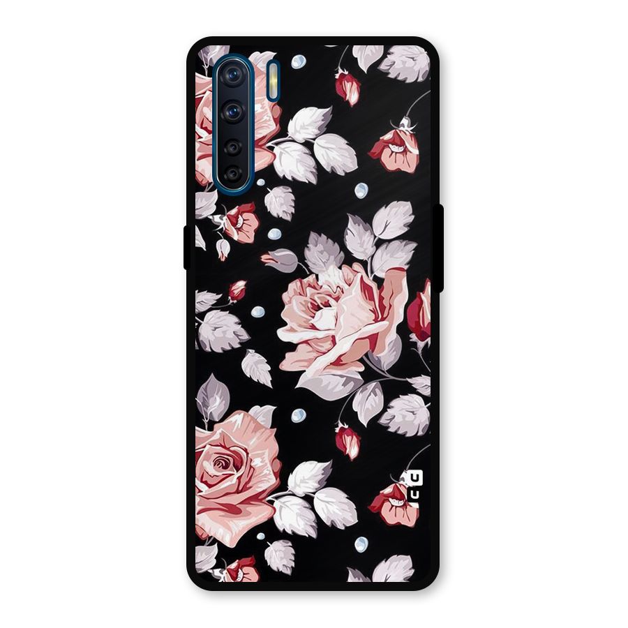 Artsy Floral Metal Back Case for Oppo F15