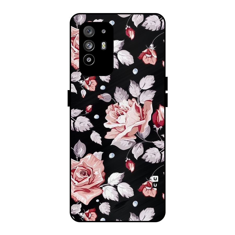 Artsy Floral Metal Back Case for Oppo F19 Pro Plus 5G