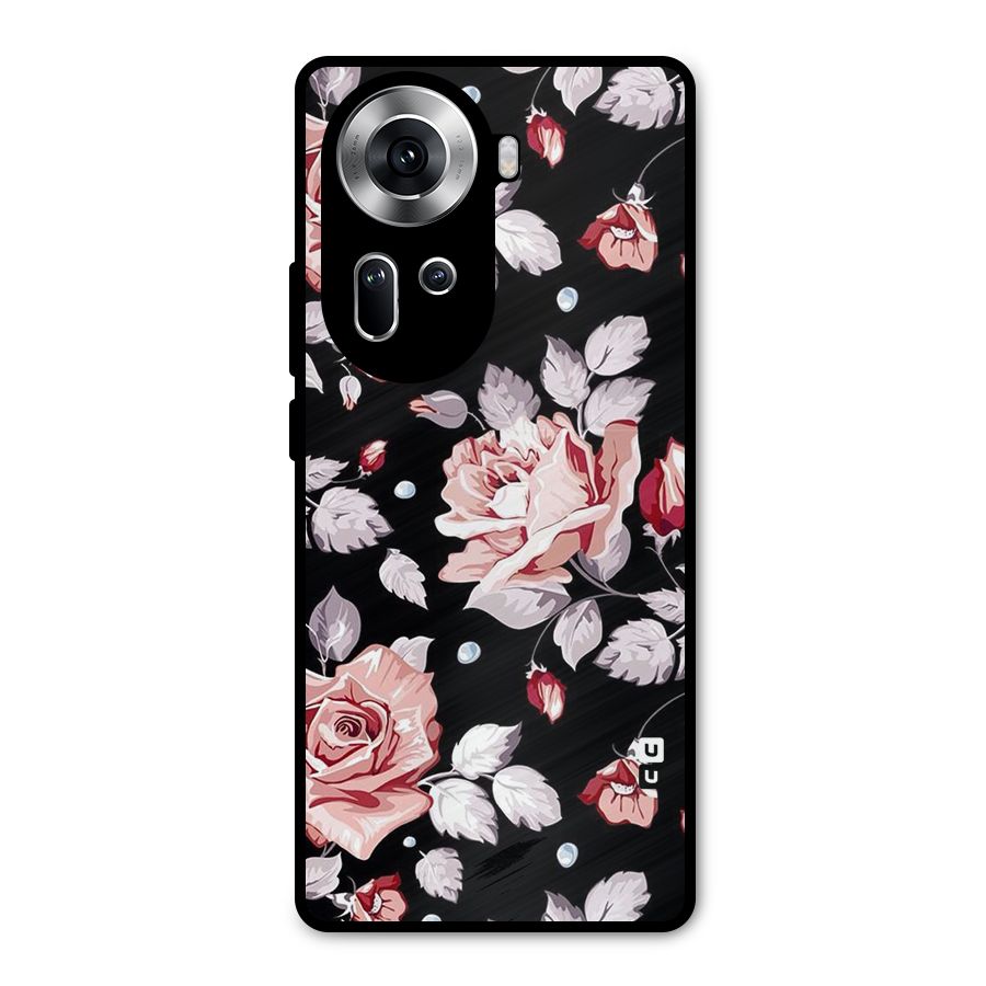 Artsy Floral Metal Back Case for Oppo Reno11 5G