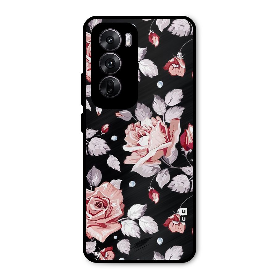 Artsy Floral Metal Back Case for Oppo Reno12