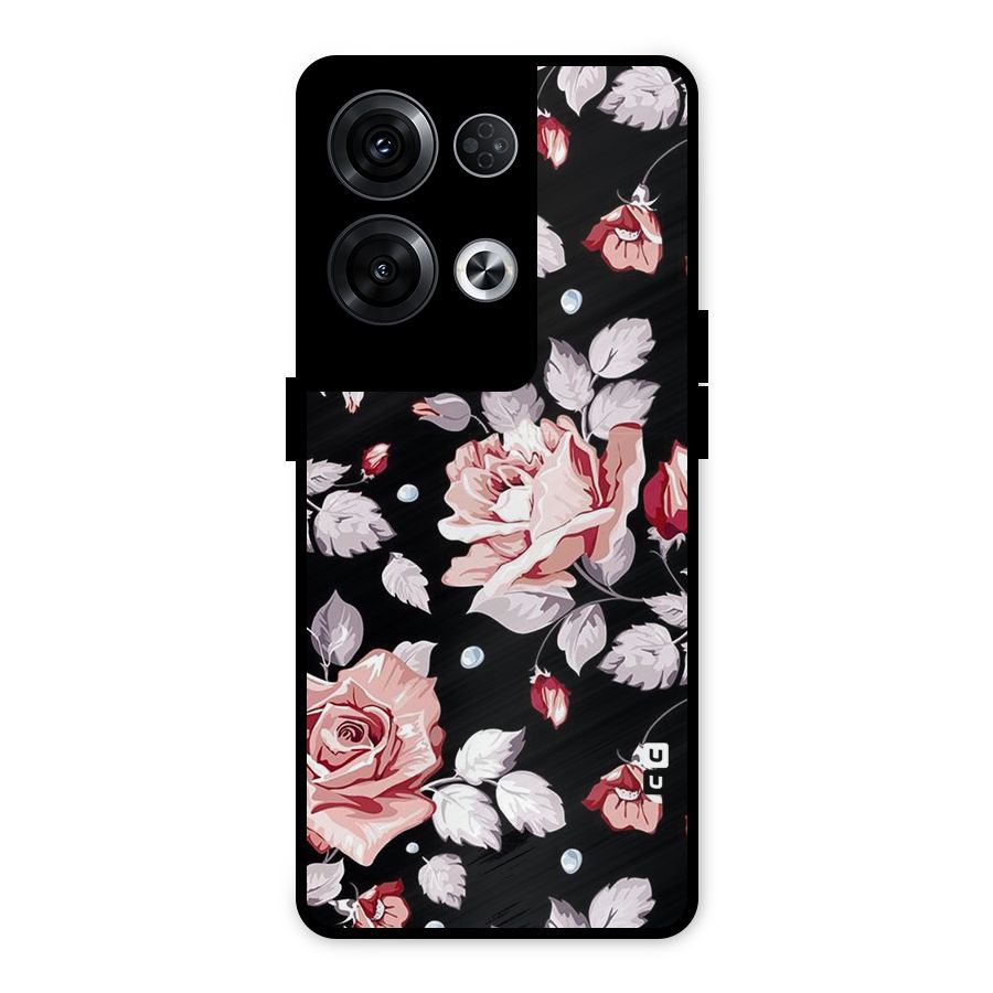 Artsy Floral Metal Back Case for Oppo Reno8 Pro 5G
