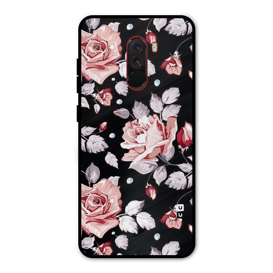 Artsy Floral Metal Back Case for Poco F1