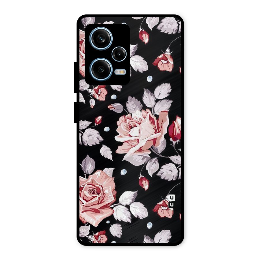 Artsy Floral Metal Back Case for Redmi Note 12 Pro