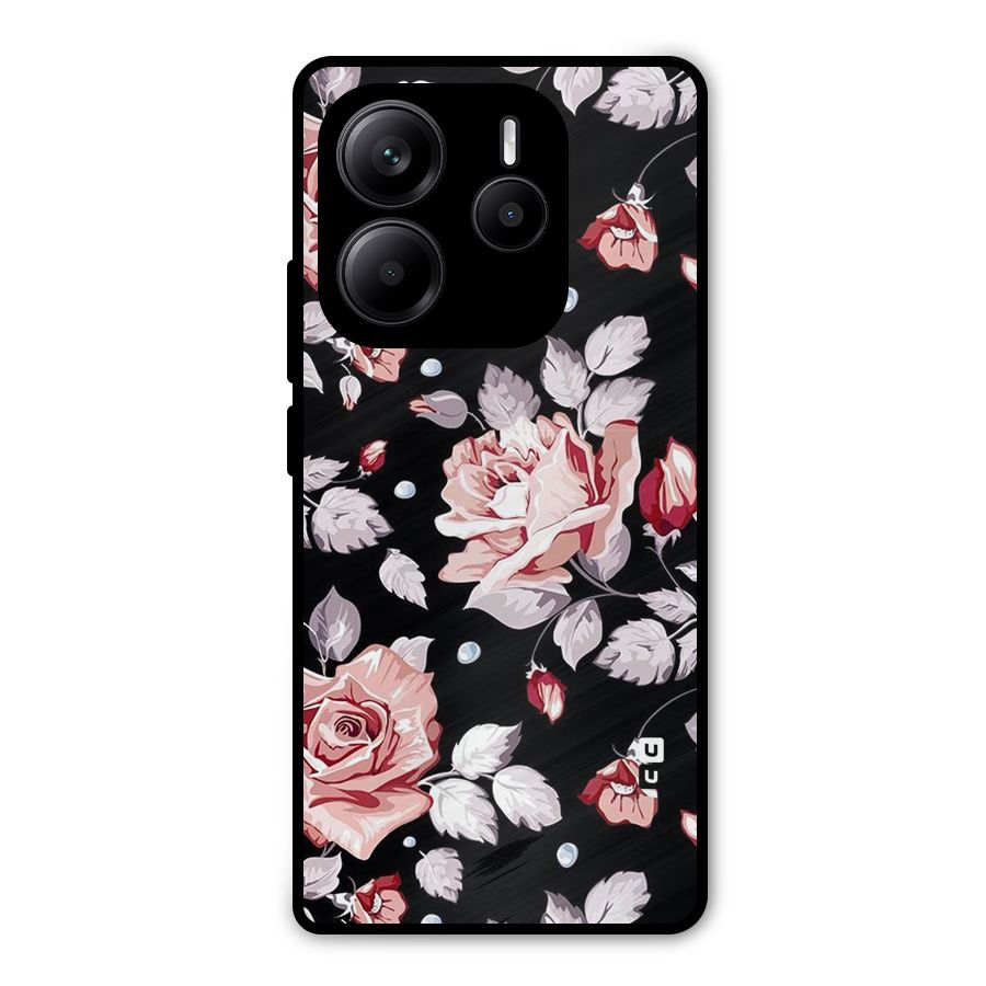 Artsy Floral Metal Back Case for Redmi Note 14 5G
