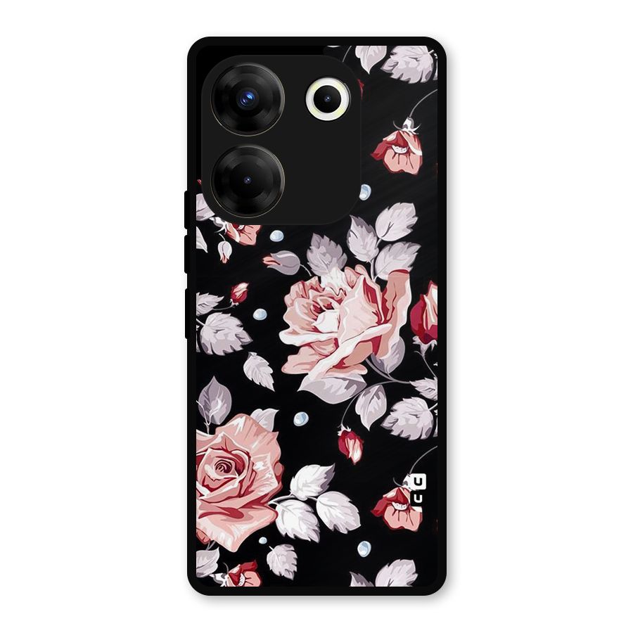 Artsy Floral Metal Back Case for Tecno Camon 20