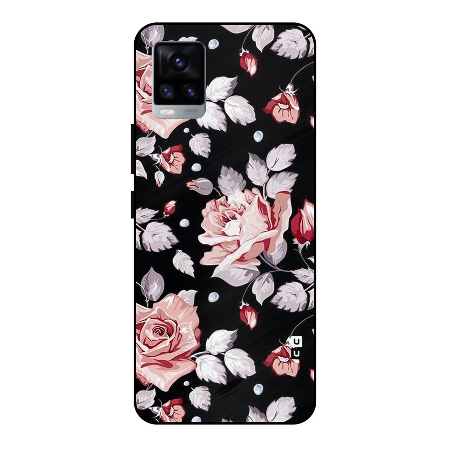 Artsy Floral Metal Back Case for Vivo V20 2021