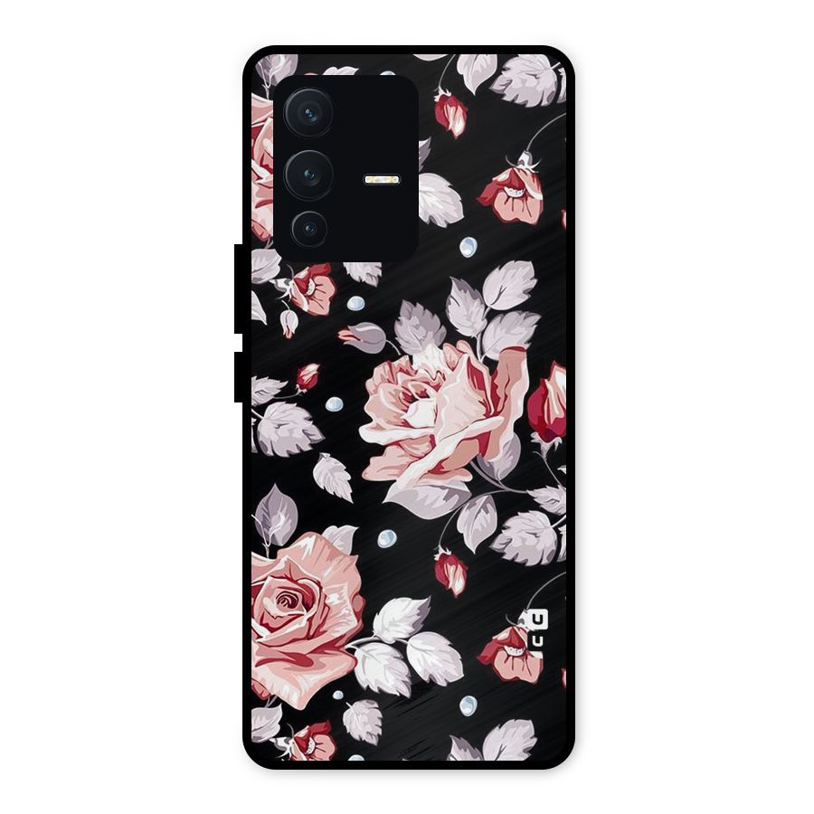 Artsy Floral Metal Back Case for Vivo V23 5G