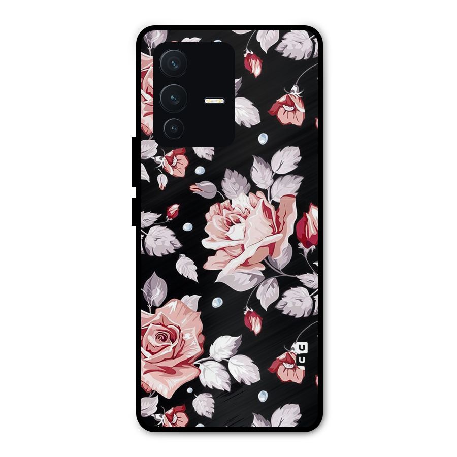 Artsy Floral Metal Back Case for Vivo V23 Pro
