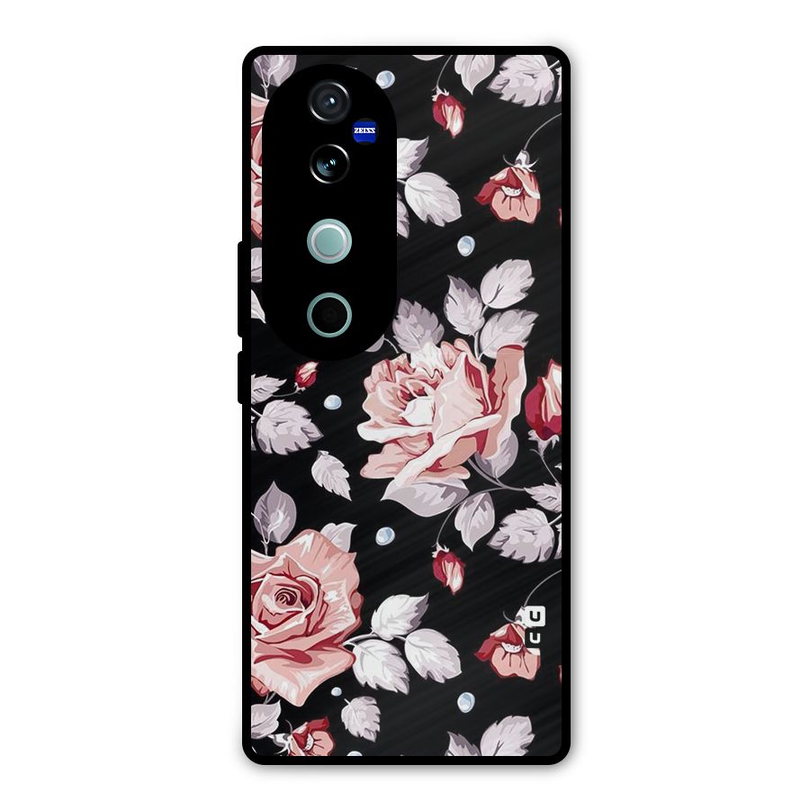 Artsy Floral Metal Back Case for Vivo V40