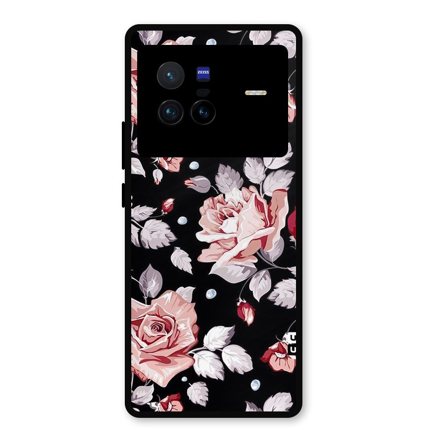 Artsy Floral Metal Back Case for Vivo X80