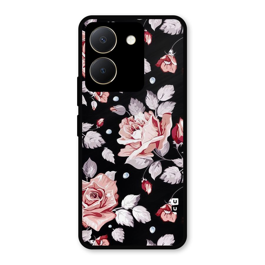 Artsy Floral Metal Back Case for Vivo Y36