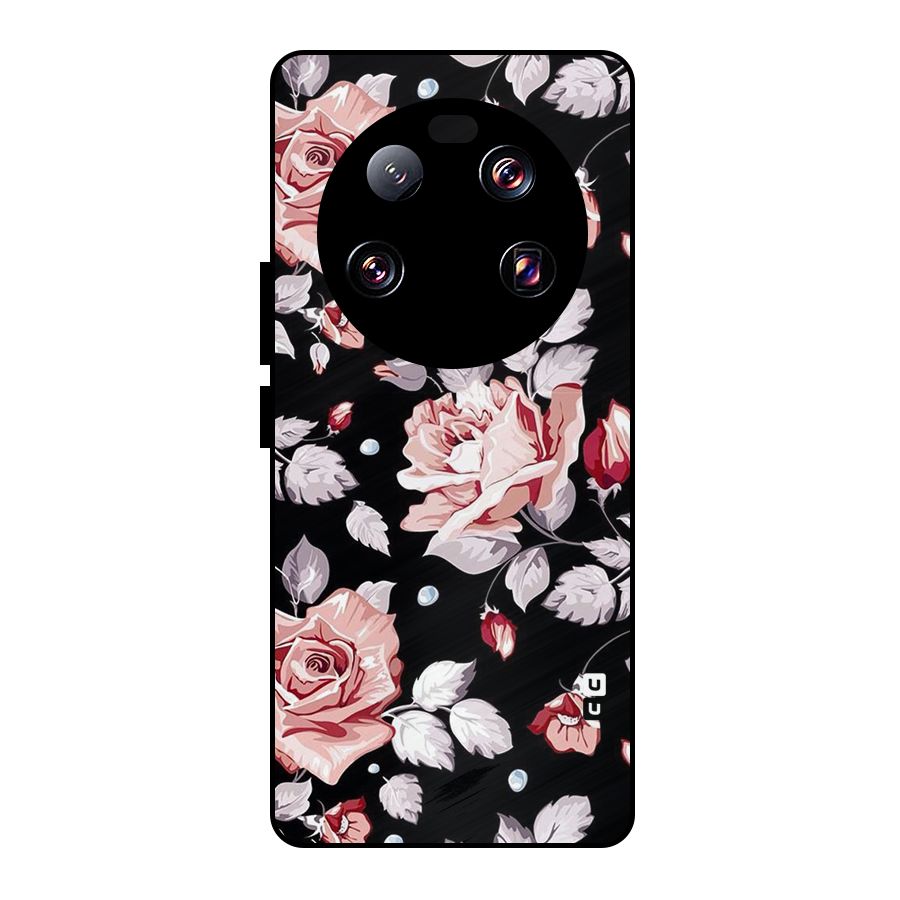 Artsy Floral Metal Back Case for Xiaomi 13 Ultra