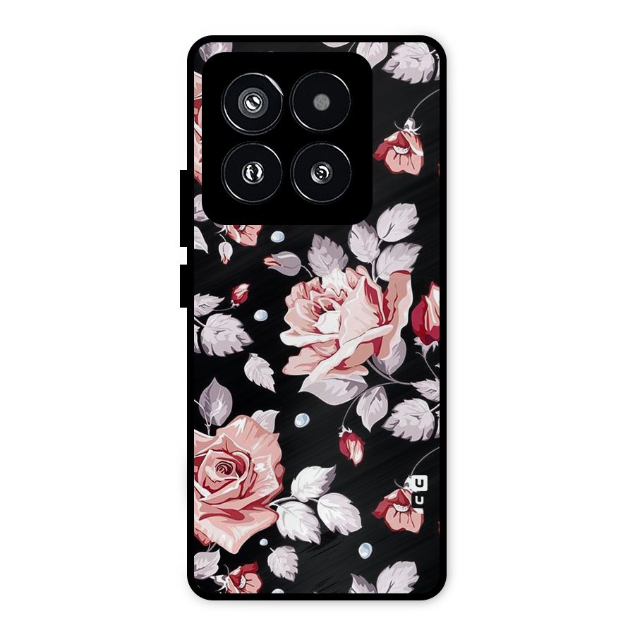 Artsy Floral Metal Back Case for Xiaomi 14 Pro