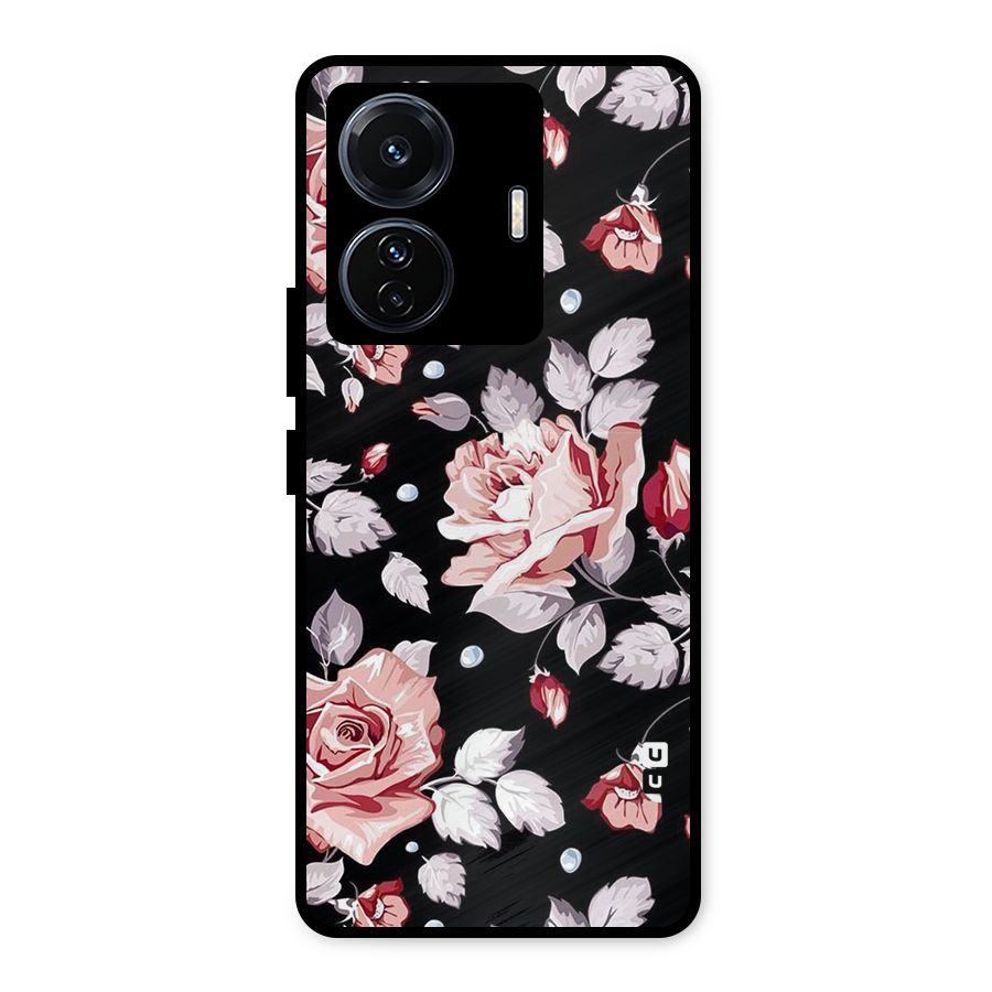 Artsy Floral Metal Back Case for iQOO Z6