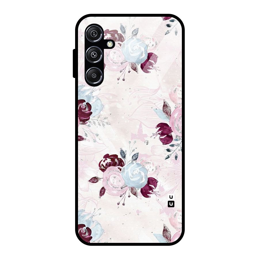 Artsy Florasy Glass Back Case for Galaxy M34 5G