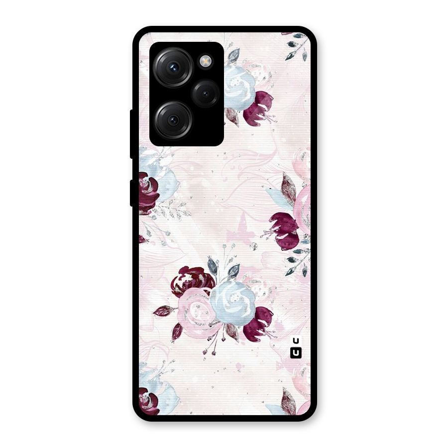 Artsy Florasy Glass Back Case for Poco X5 Pro