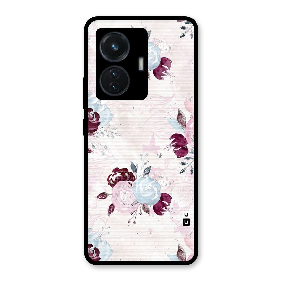 Artsy Florasy Glass Back Case for Vivo T1 44W