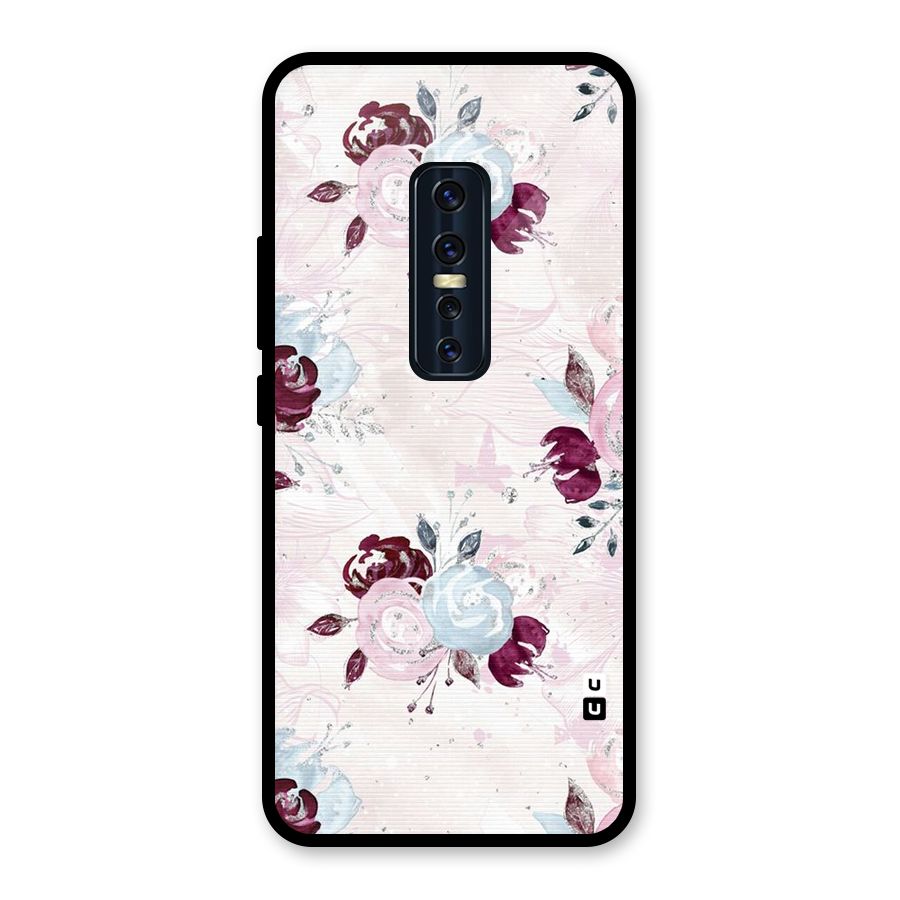 Artsy Florasy Glass Back Case for Vivo V17 Pro