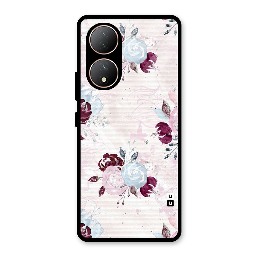 Artsy Florasy Glass Back Case for Vivo Y100