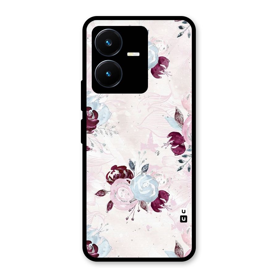 Artsy Florasy Glass Back Case for Vivo Y22s