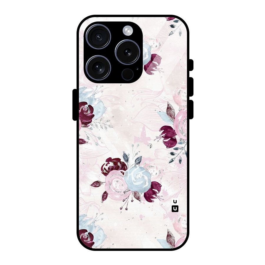 Artsy Florasy Glass Back Case for iPhone 15 Pro