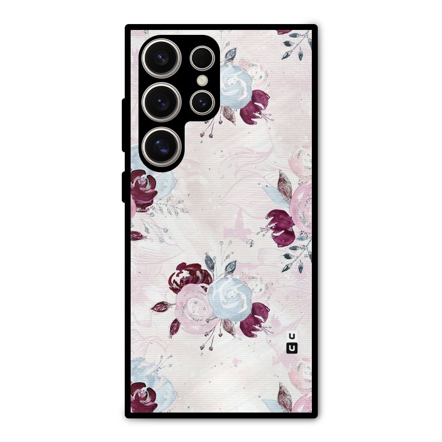 Artsy Florasy Metal Back Case for Galaxy S24 Ultra