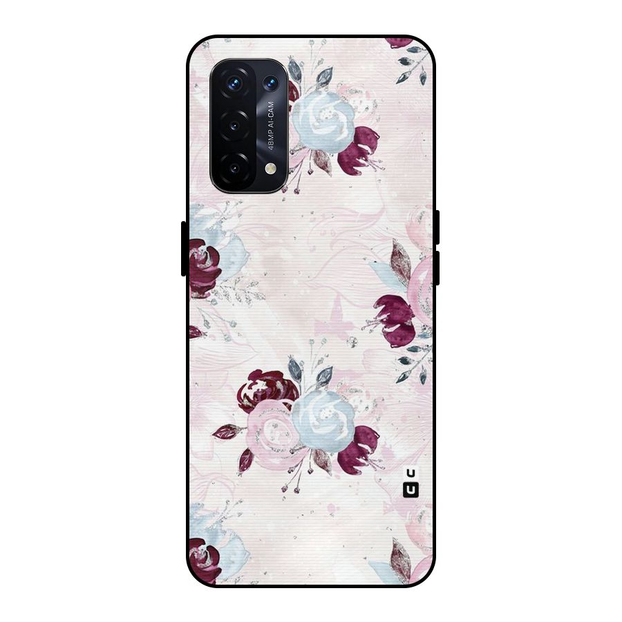 Artsy Florasy Metal Back Case for Oppo A74 5G